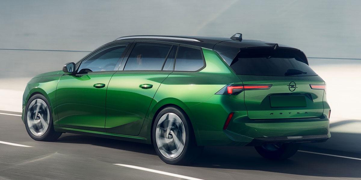 Opel Astra Sports Tourer Electric: Rückansicht