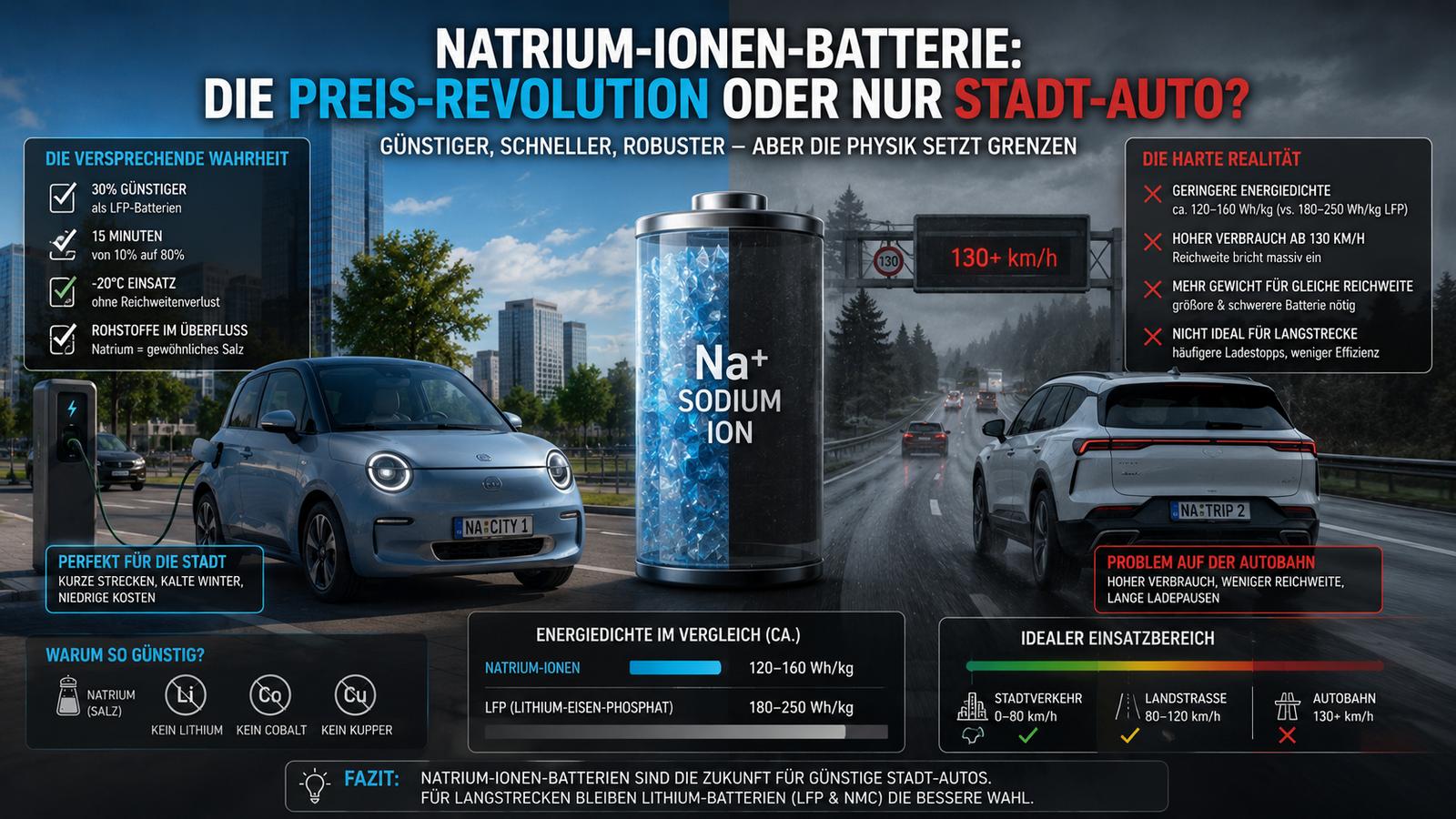 Natrium-Ionen-Batterien: Stadt vs. Autobahn