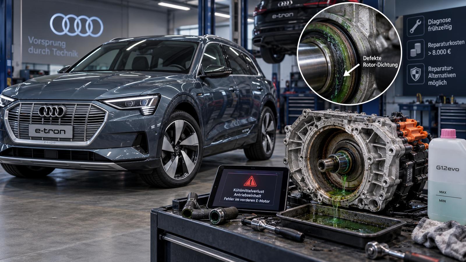 Diagnose von Kühlmittelverlust beim Audi e-tron