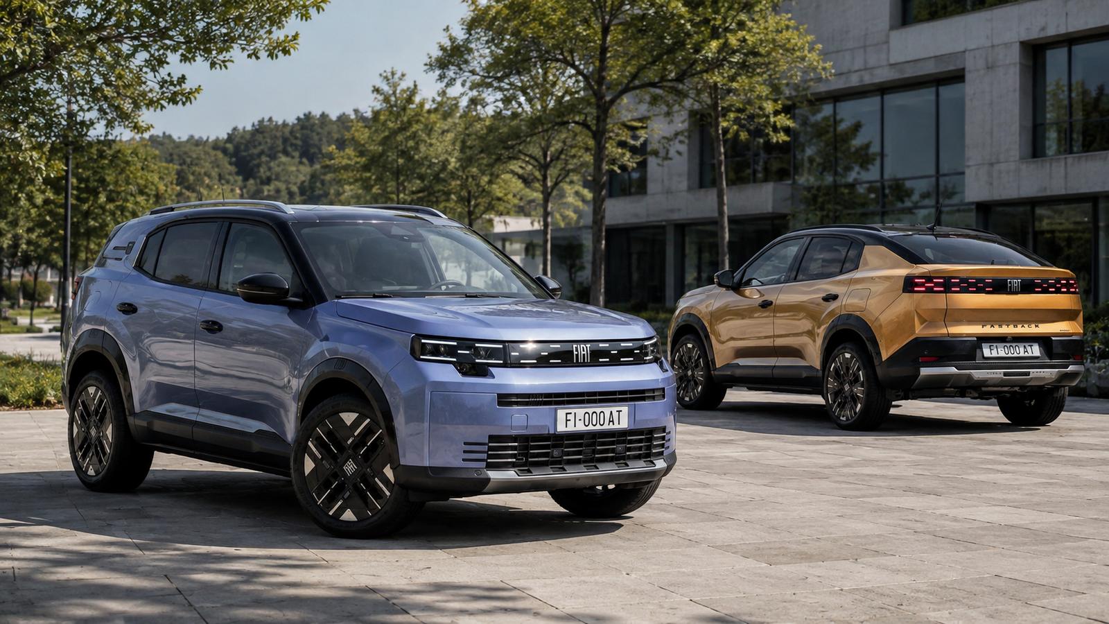 Fiat-Crossover auf einem sonnigen Platz