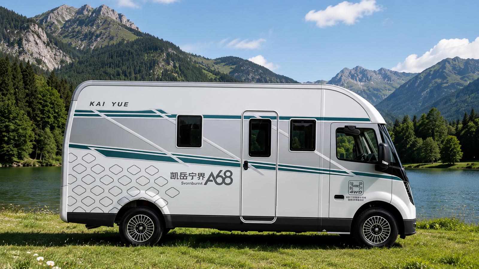 Wohnmobil A68 an einem Alpensee