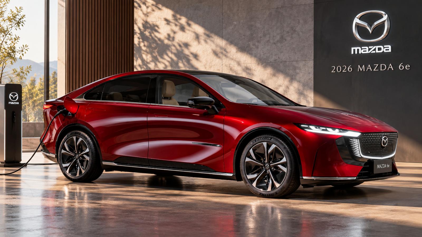 Mazda 6e in einem stilvollen Ausstellungsraum
