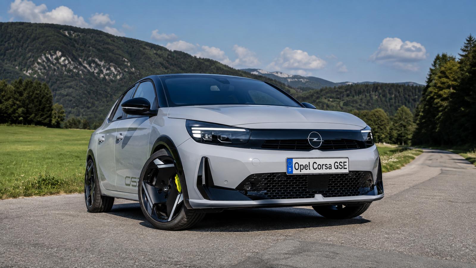 Der sportliche Opel Corsa GSE in den Bergen