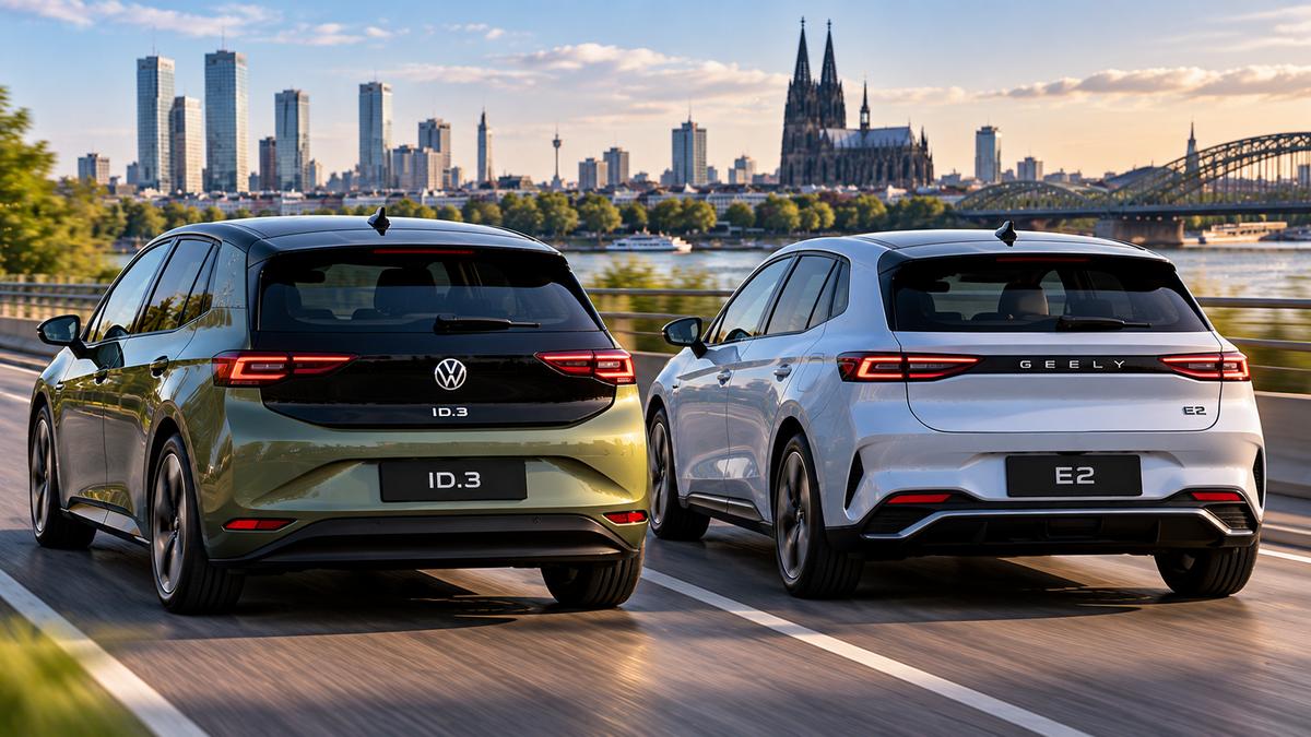 Elektroautos vor dem Kölner Dom