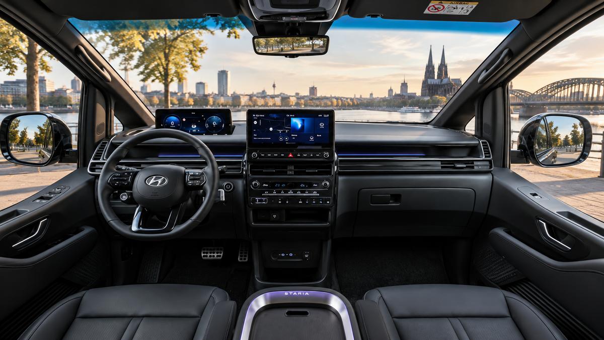 Der moderne Hyundai Staria Elektro-Showroom in der Nähe des Hafens