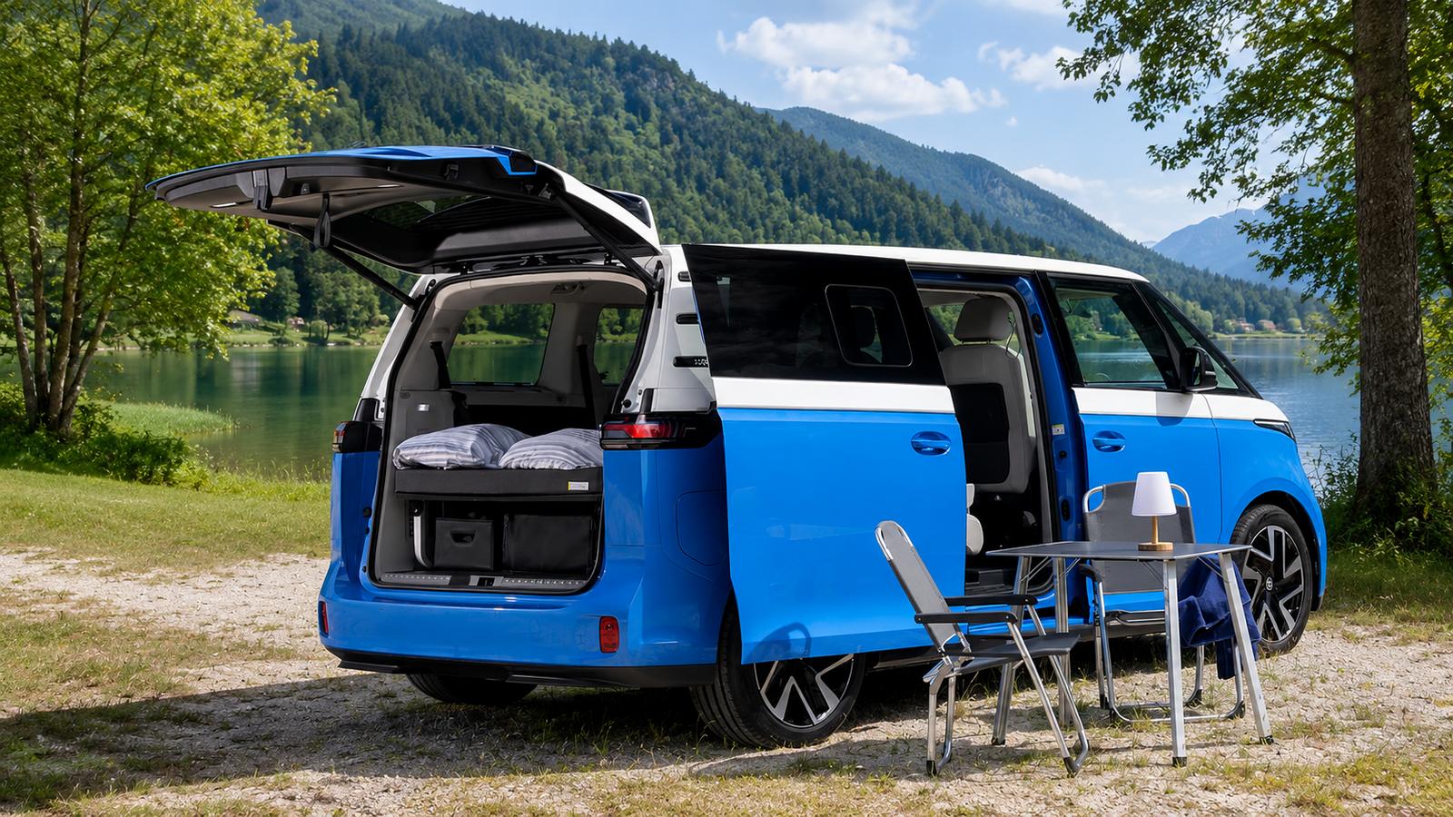 VW ID. California Cruise Camper an einem malerischen See